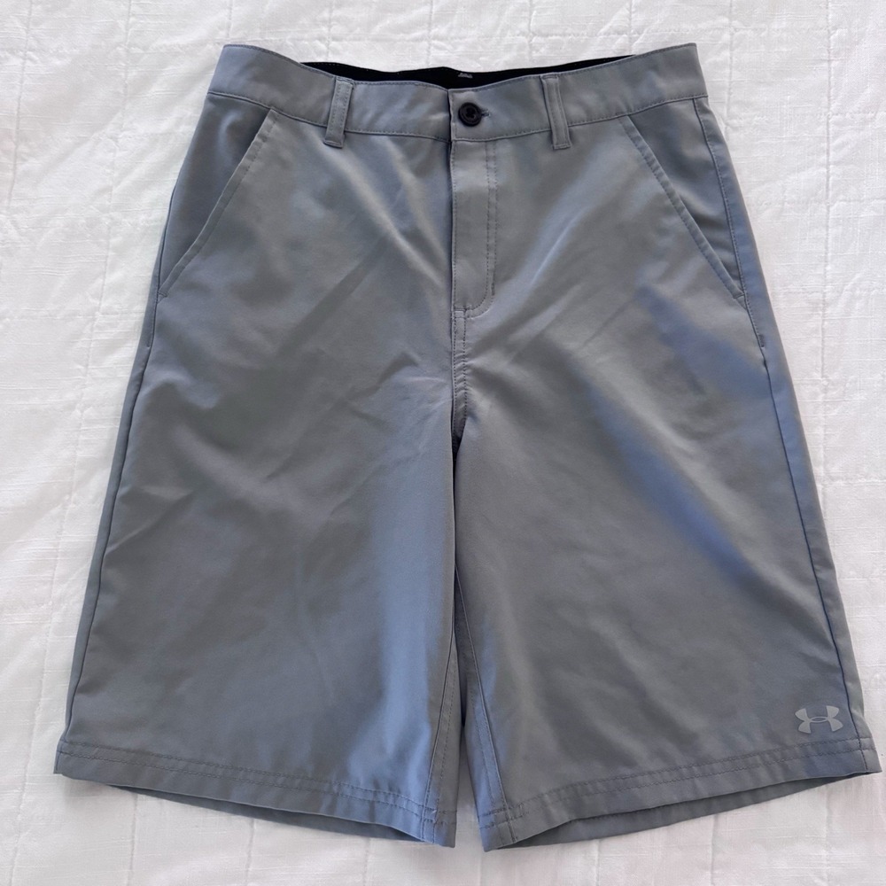 Under Armour Boys Gray Performance Golf Shorts Youth 18 Solid Gray Lightweight